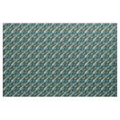 Tissu Turquoise / Vert / Or Marbre (Yard)