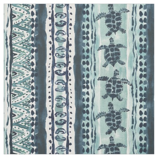 Tissu TURTLE DE MER BANDE DE Boho (Échantillon)