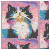 Tissu Tuxedo Chat coloré (Fermer)