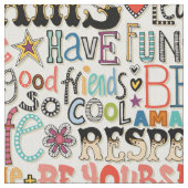 Tissu typographie cool (Fermer)