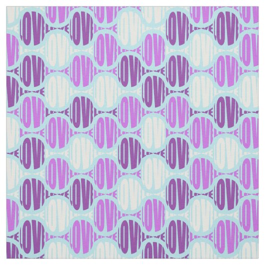 Tissu Typographie d'amour funky violet (Échantillon)