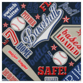 Tissu Typographie de baseball Rouge Blanc Bleu ID770 (Échantillon)