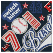Tissu Typographie de baseball Rouge Blanc Bleu ID770 (Fermer)