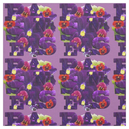 Tissu Typographie de Pansy Violet, (Échantillon)