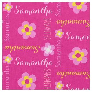 Tissu typographique nommé personnalisé par fleur