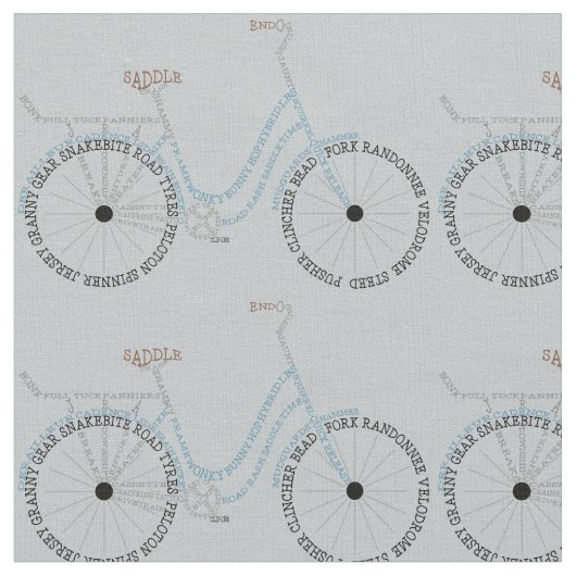 Tissu typographique Vélo Vélo Vélo (Fermer)