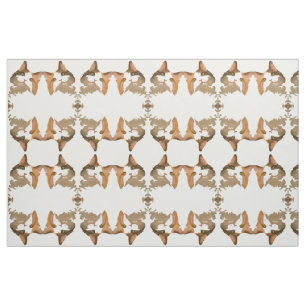 Tissu Un chat Calico Vert Portrait Artistique