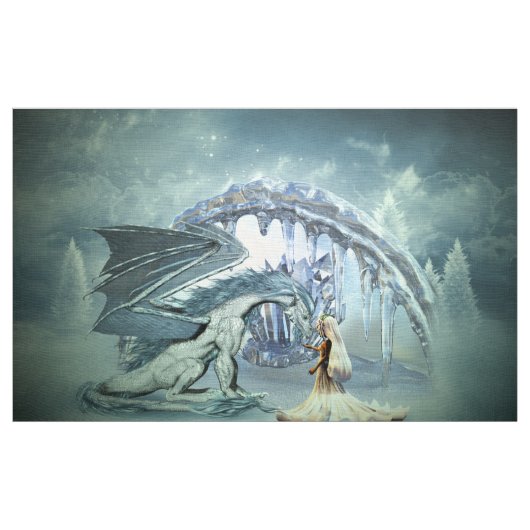 Tissu Un dragon de glace génial (Yard)