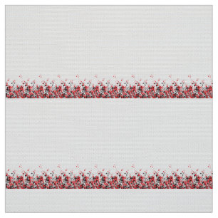 Tissu Un ensemble complexe de design floral noir et blan