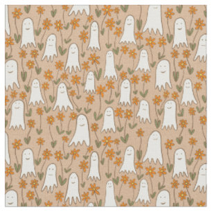 Tissu Un joli dessin animé sur les fantômes de l'Hallowe