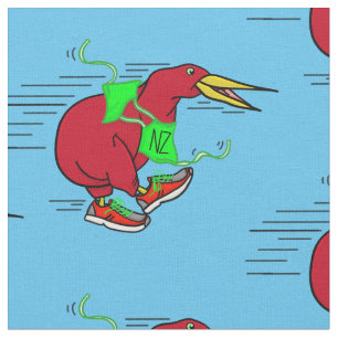 Tissu Un mignon dessin animé Kiwi portant des chaussures