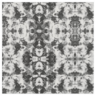 Tissu Un modèle blanc noir abstrait d'aquarelle