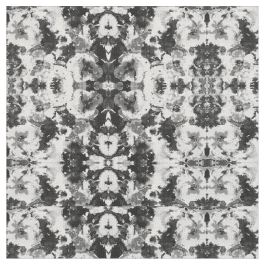 Tissu Un modèle blanc noir abstrait d'aquarelle (Fermer)