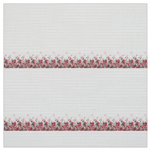 Tissu Un motif floral bleu et rose frappant contrasté av