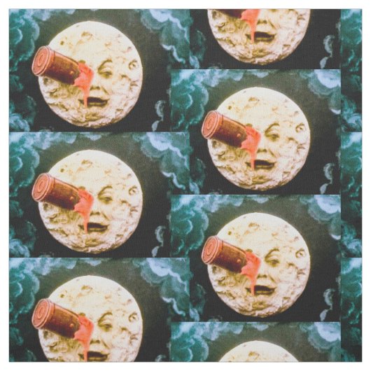 Tissu Un voyage au cru de Lune de La de dans de Le (Échantillon)