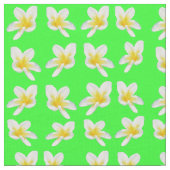 Tissu "Une danse de Frangipanis jaune sur vert" (Fermer)