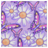 Tissu Une marguerite violette/papillon (Fermer)