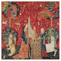 UNICORN ET DAME JOUER ORGAN Red Green Floral
