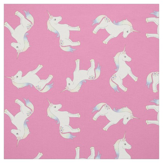 Tissu Unicorn Pastel Rainbow Pink (Échantillon)
