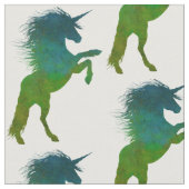 Tissu Unicorne bleue et verte (Fermer)