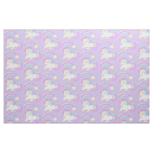 Tissu Unicorne dormant mignon avec étoile de tir colorée
