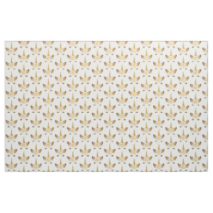 Tissu Unicorne florale d'or