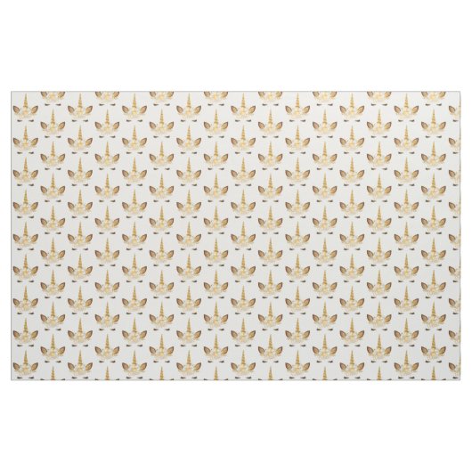 Tissu Unicorne florale d'or (Yard)