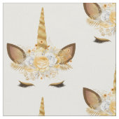 Tissu Unicorne florale d'or (Fermer)