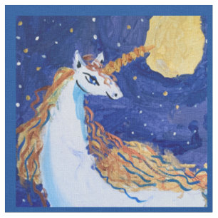Tissu Unicorne "L'art des enfants"