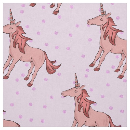Tissu Unicorne rose et dormant (Échantillon)