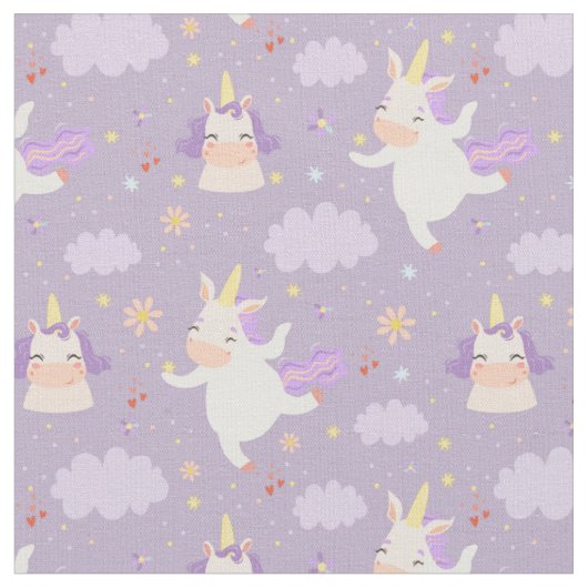 Tissu Unicornes de l'espace mûr (Fermer)