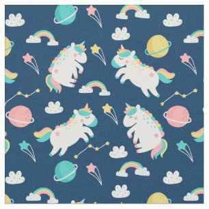 Tissu Unicornes de l'espace mûr