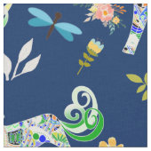 Tissu Unicornes et libellules fantaisistes (Fermer)