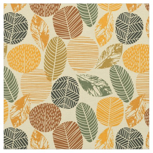 Tissu Unique Feuille rétro de style mi-siècle (Fermer)