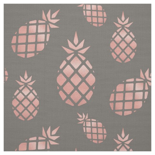 Tissu Upholstère d'ananas Rose et gris chic (Échantillon)