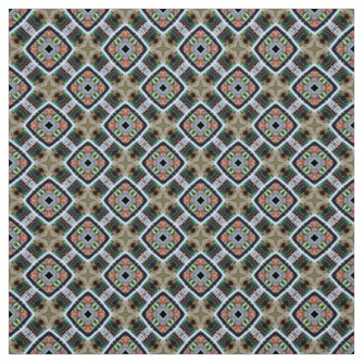 Tissu Upholstery de tuiles multicolores occupé (Échantillon)