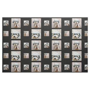 Tissu Utiliser vos 4 photos préférées - Noir