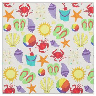 Tissu Vacances d'été Plage Ocean Sand Toys Vacances