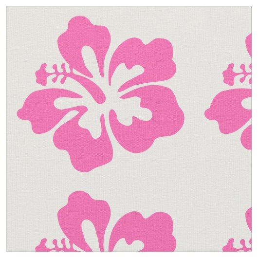 Tissu Vacances Girly de ketmie de plage hawaïenne rose (Fermer)