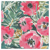 Tissu VACANCES POPIES VERS LE ROUGE Floral (Fermer)