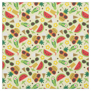 Tissu Vacances tropicales Motif sans fil