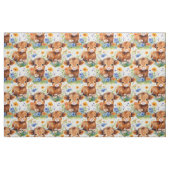 Tissu Vache des Highlands en fleurs sauvages (Yard)