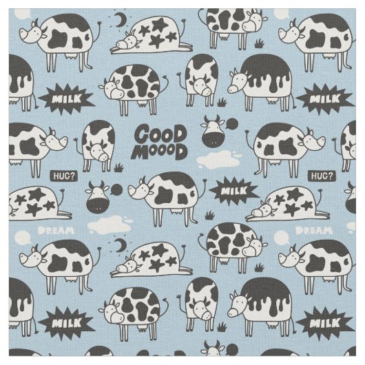 Tissu Vache et lait (Fermer)
