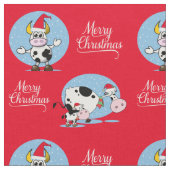 Tissu Vaches de Noël Joyeux Noël (Fermer)
