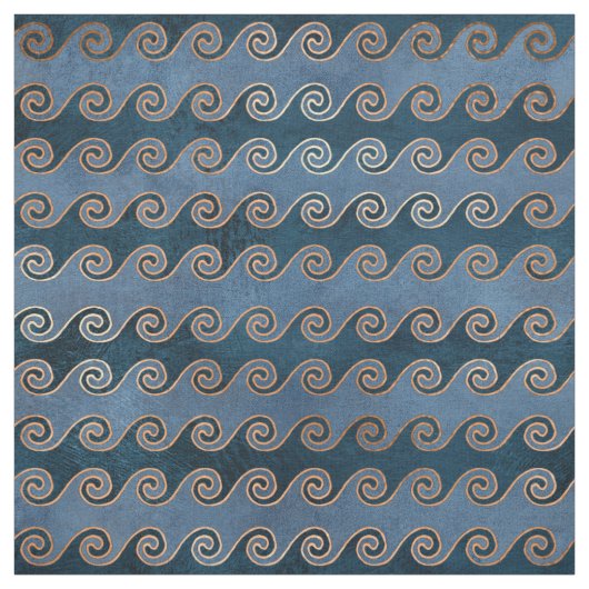 Tissu Vagues Abstraites en bleu (Échantillon)