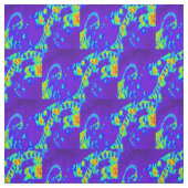 Tissu vagues de plage bleu/vert motif (Échantillon)