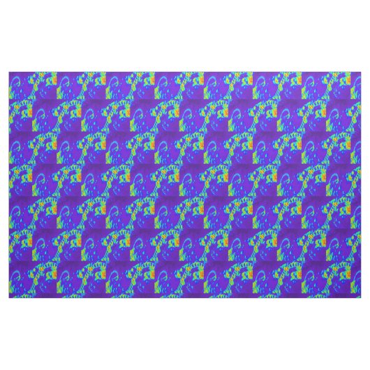 Tissu vagues de plage bleu/vert motif (Fat Quarter)