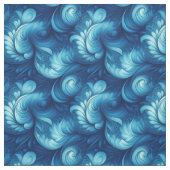 Tissu Vagues fractales bleues (Échantillon)