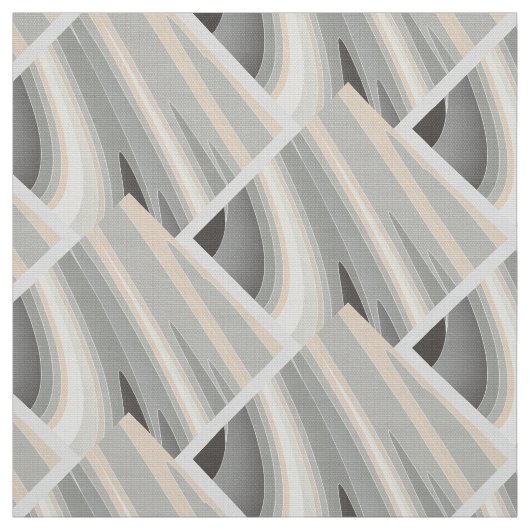Tissu vagues rose gris jaune (Échantillon)