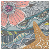 Tissu vagues tropicales terre (Fermer)
